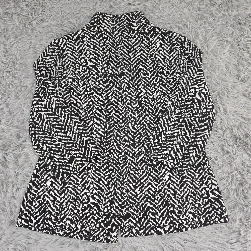 JM Collection Womens PS Black & White 3/4 Sleeve 3 Button Front Jacket‎